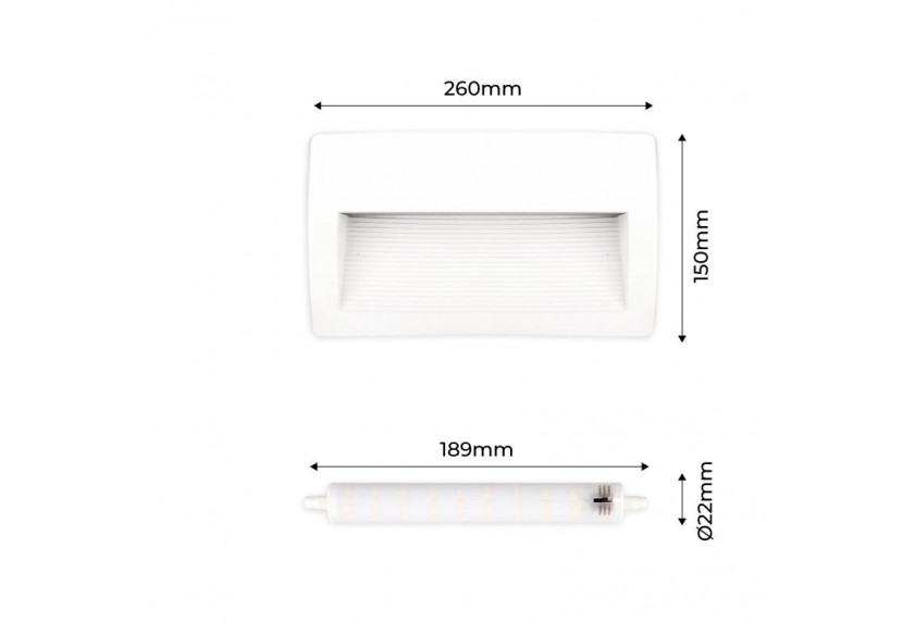 Balise murale LED CCT extérieure FUMAGALLI LORENZA 270 R7S 10,5W - AS3.000.000.WXP1K - Barcelona LED