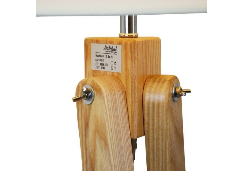 Lampadaire trépied en bois "Nashua" E27 - LM100 - Barcelona LED
