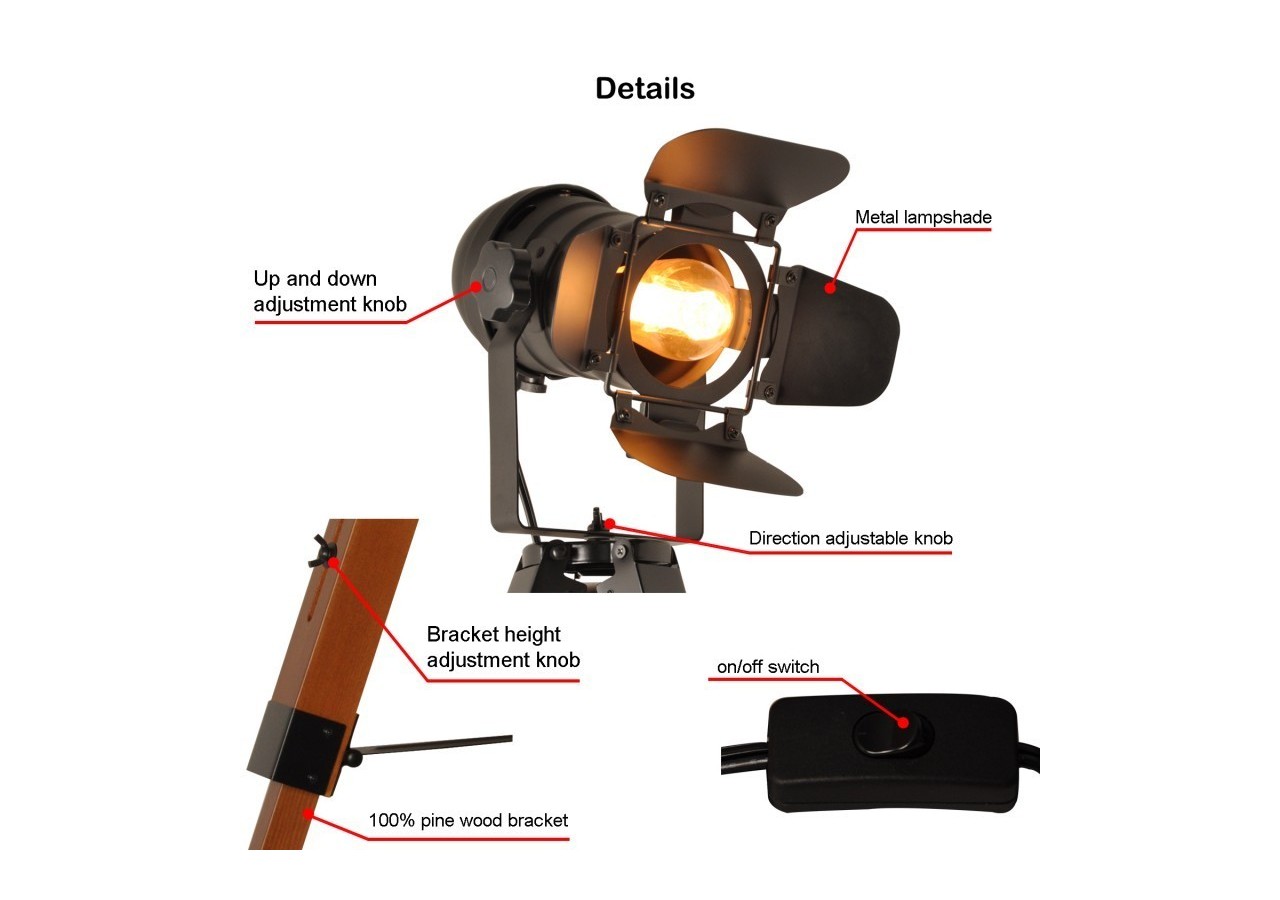 Lampe sur pied "Cinéma 2" - LV238 - Barcelona LED