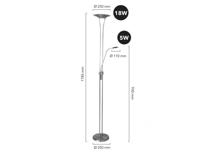 Lampadaire "Helix-XL" avec liseuse dimmable - L3027-P - Barcelona LED