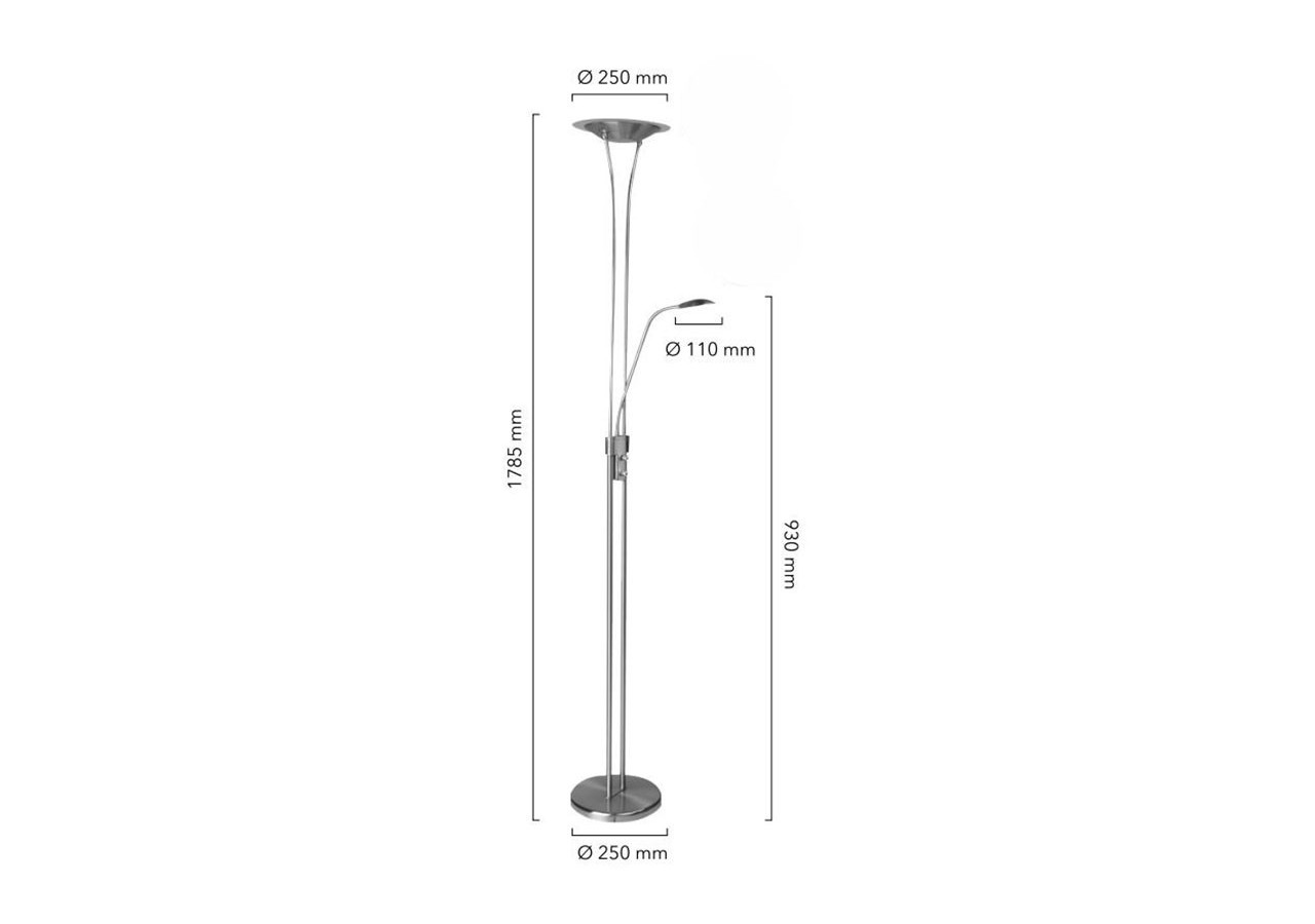 Lampadaire "Helix-XL" avec liseuse dimmable - L3027-P - Barcelona LED