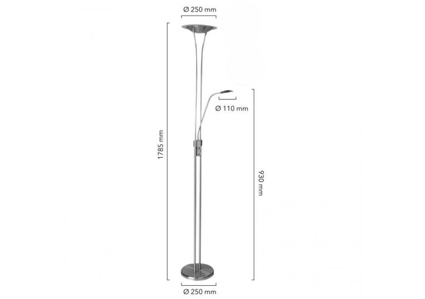 Lampadaire "Helix-XL" avec liseuse dimmable - L3027-P - Barcelona LED