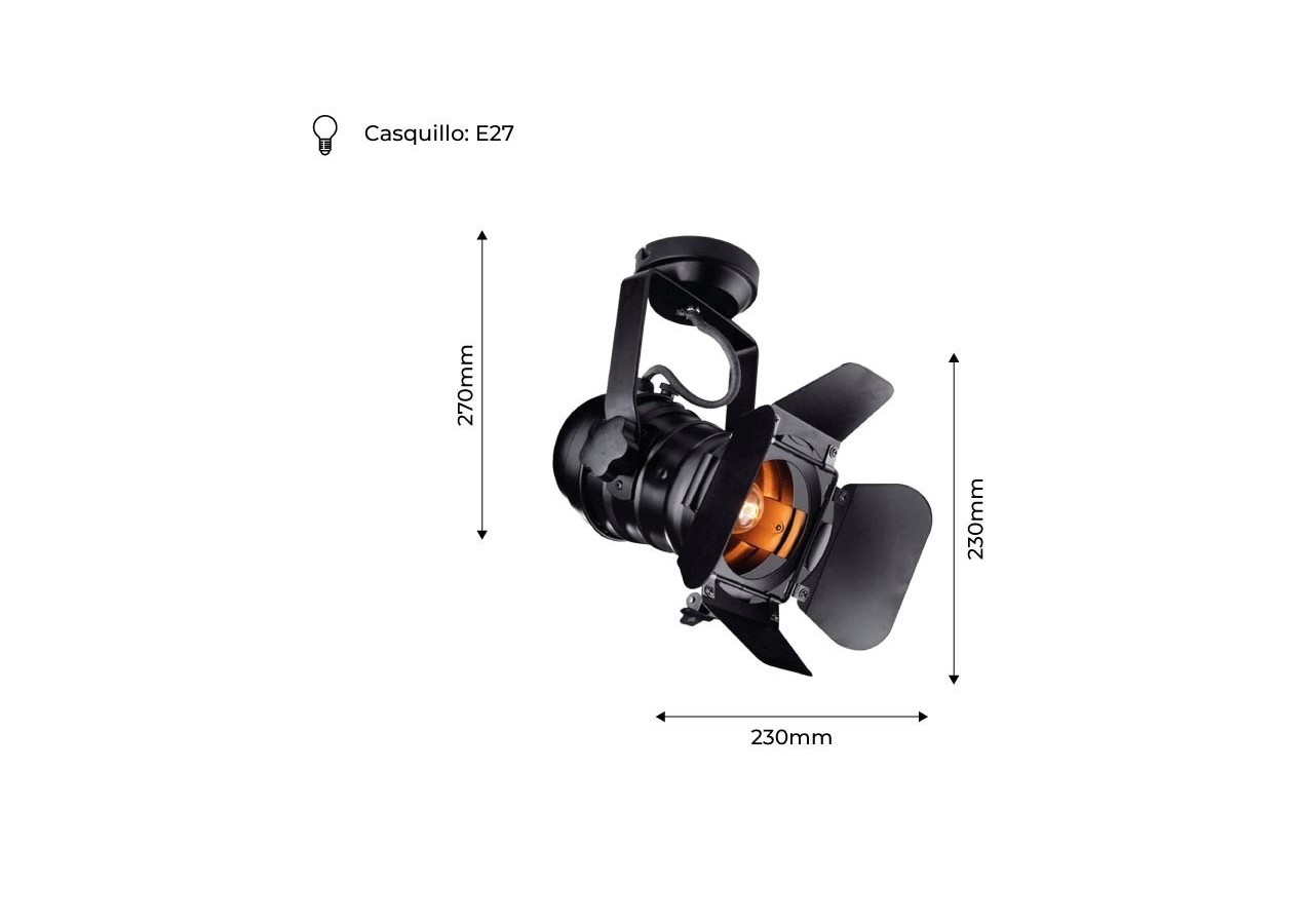 Plafonnier orientable "Cinema"-E27 - LV233 - Barcelona LED