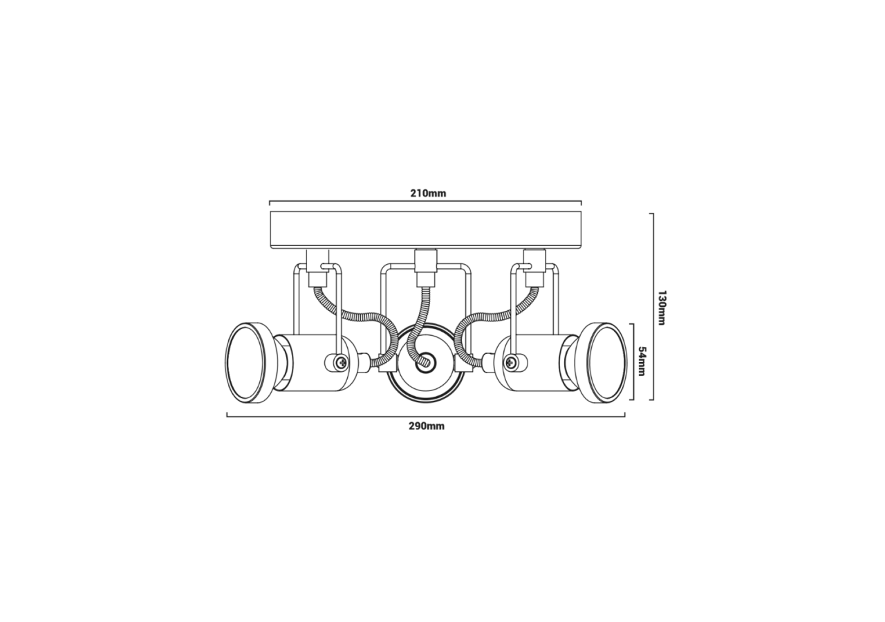 Plafonnier 3 spots orientables GU10 "Nexus-3" - L100-3 - Barcelona LED