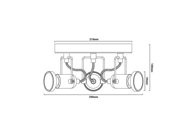 Plafonnier 3 spots orientables GU10 "Nexus-3" - L100-3 - Barcelona LED