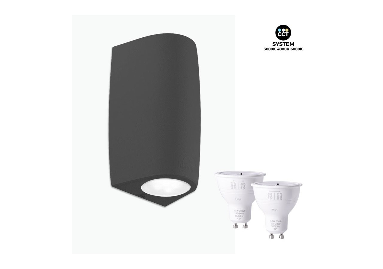 Applique murale Fumagalli "Double Marta" CCT GU10 2 x 4,5W IP55 - 2A4.000.000.AXU2K - Barcelona LED