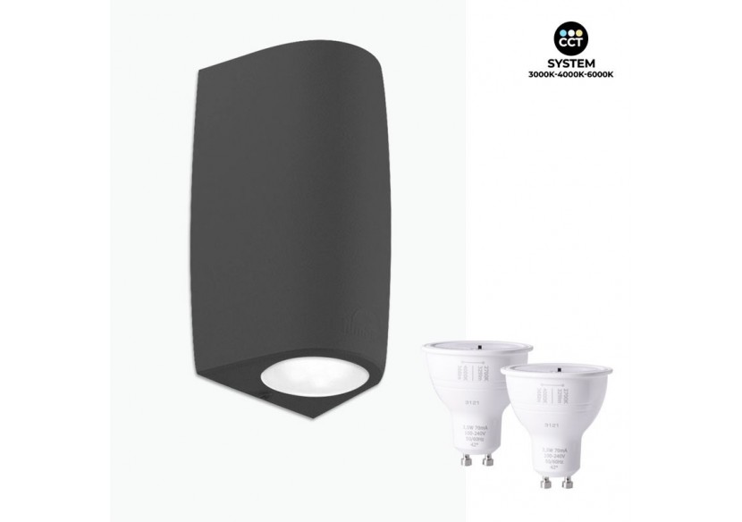 Applique murale Fumagalli "Double Marta" CCT GU10 2 x 4,5W IP55 - 2A4.000.000.AXU2K - Barcelona LED