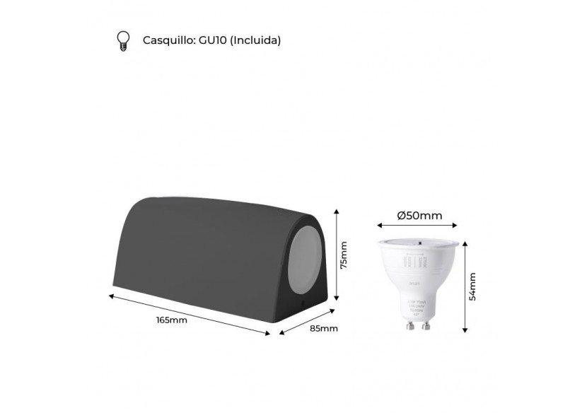 Applique murale Fumagalli "Double Marta" CCT GU10 2 x 4,5W IP55 - 2A4.000.000.AXU2K - Barcelona LED