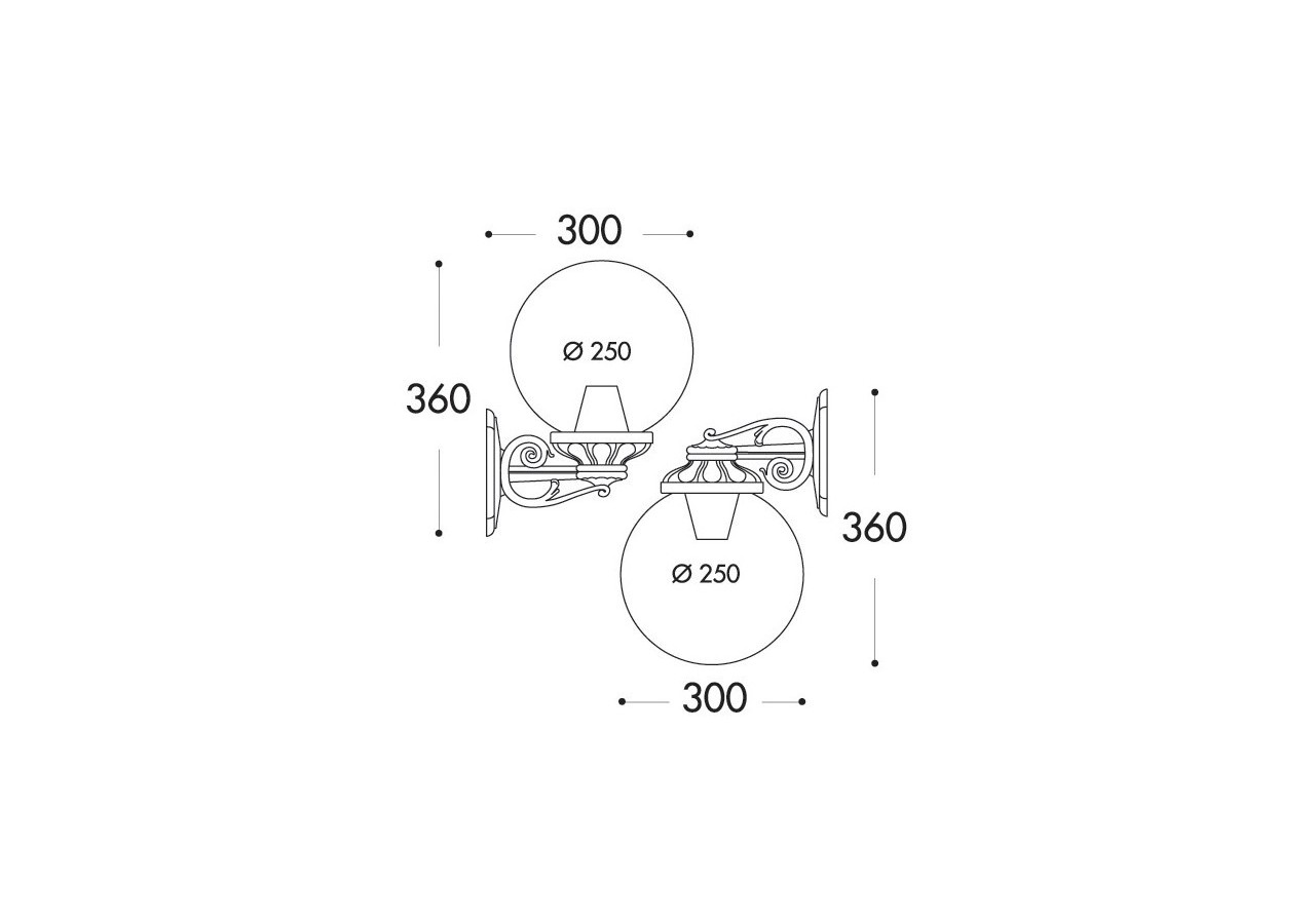 Applique murale Fumagalli Globe "Bisso" G250 E27 IP55 - G25.131.000.AYE27 - Barcelona LED