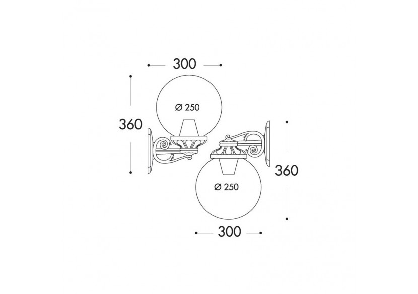 Applique murale Fumagalli Globe "Bisso" G250 E27 IP55 - G25.131.000.AYE27 - Barcelona LED
