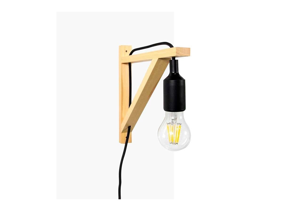 Applique scandinave murale "YOJO"-Cadre en bois et suspension en silicone - LN123-N - Barcelona LED