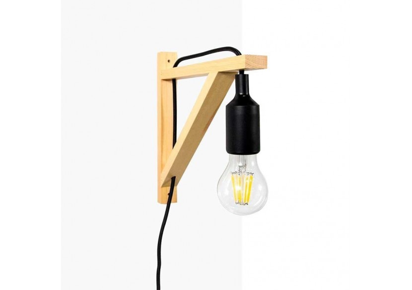 Applique scandinave murale "YOJO"-Cadre en bois et suspension en silicone - LN123-N - Barcelona LED