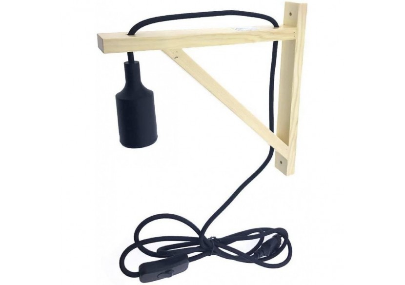 Applique scandinave murale "YOJO"-Cadre en bois et suspension en silicone - LN123-N - Barcelona LED