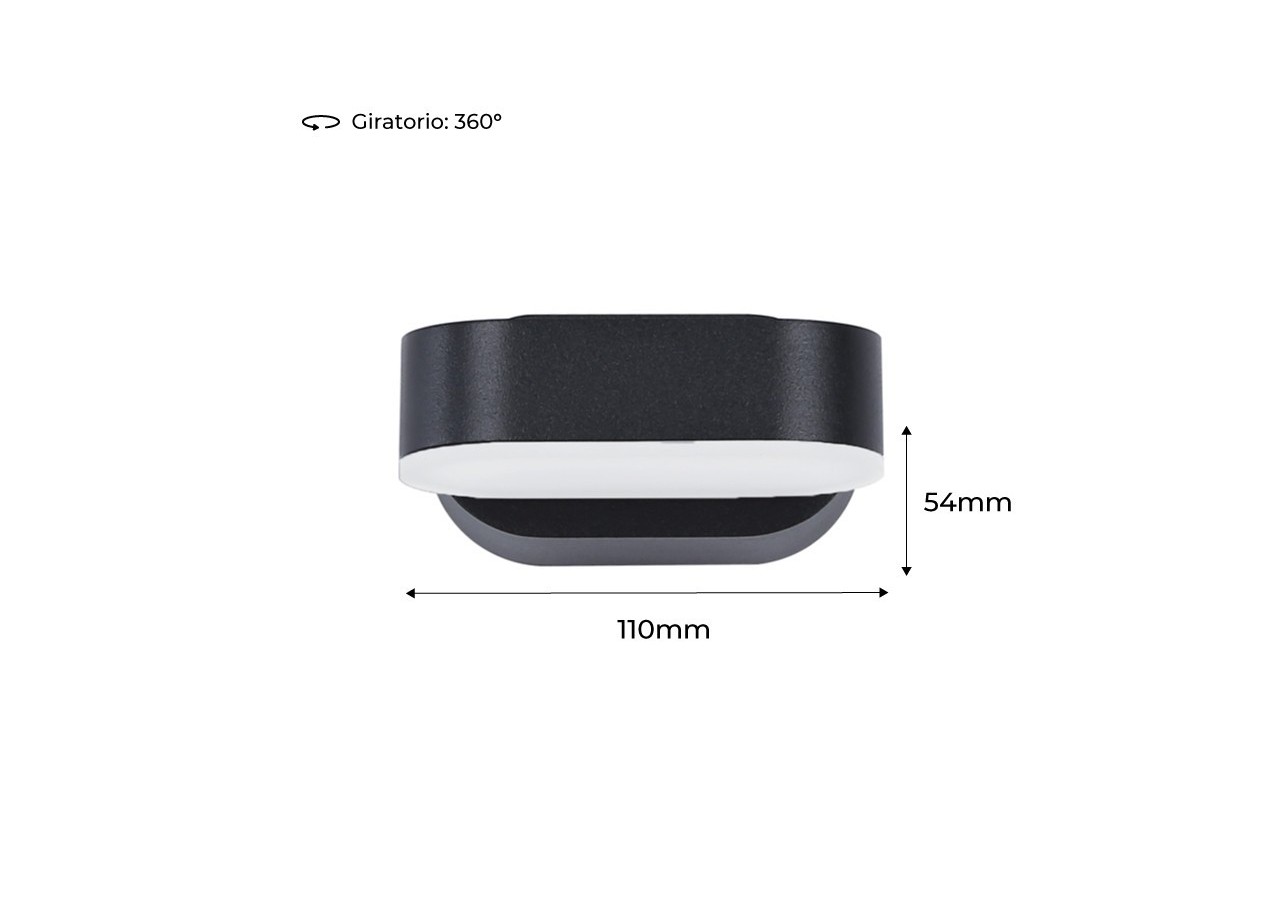 Applique murale d'extérieur 7W IP54 orientable - L5020-P - Barcelona LED